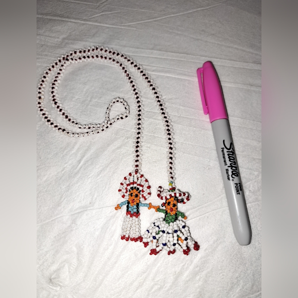 Vintage Handmade Native Beaded Necklace